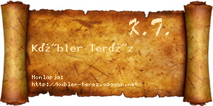 Kübler Teréz névjegykártya